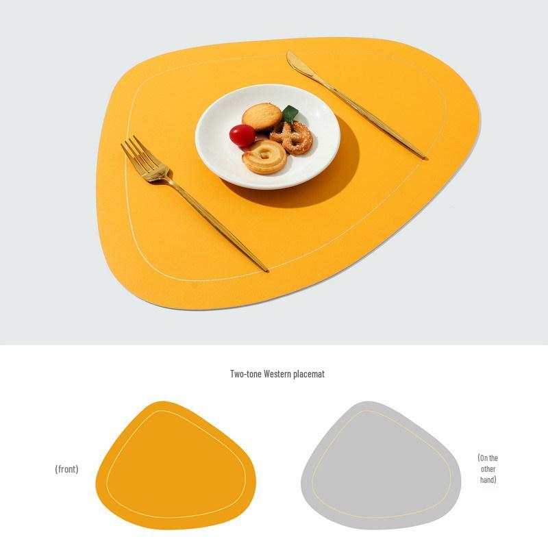 Двухслойная неправильной формы термостойкая маслостойкая ПВХ кожаная настольная салфетка в скандинавском стиле