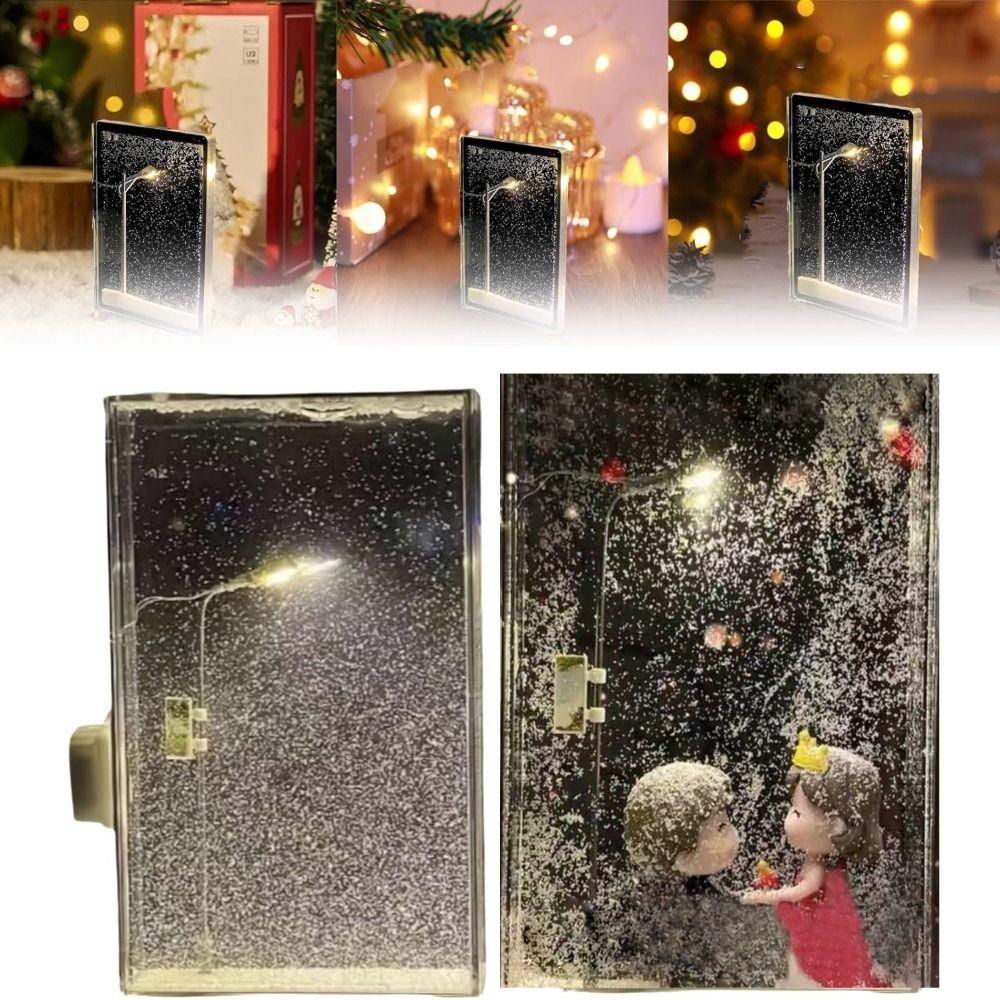 Christmas Decor Snow Scene Night Light DIY Materials Street Flowing Lamp Snowy Night Street Lamp