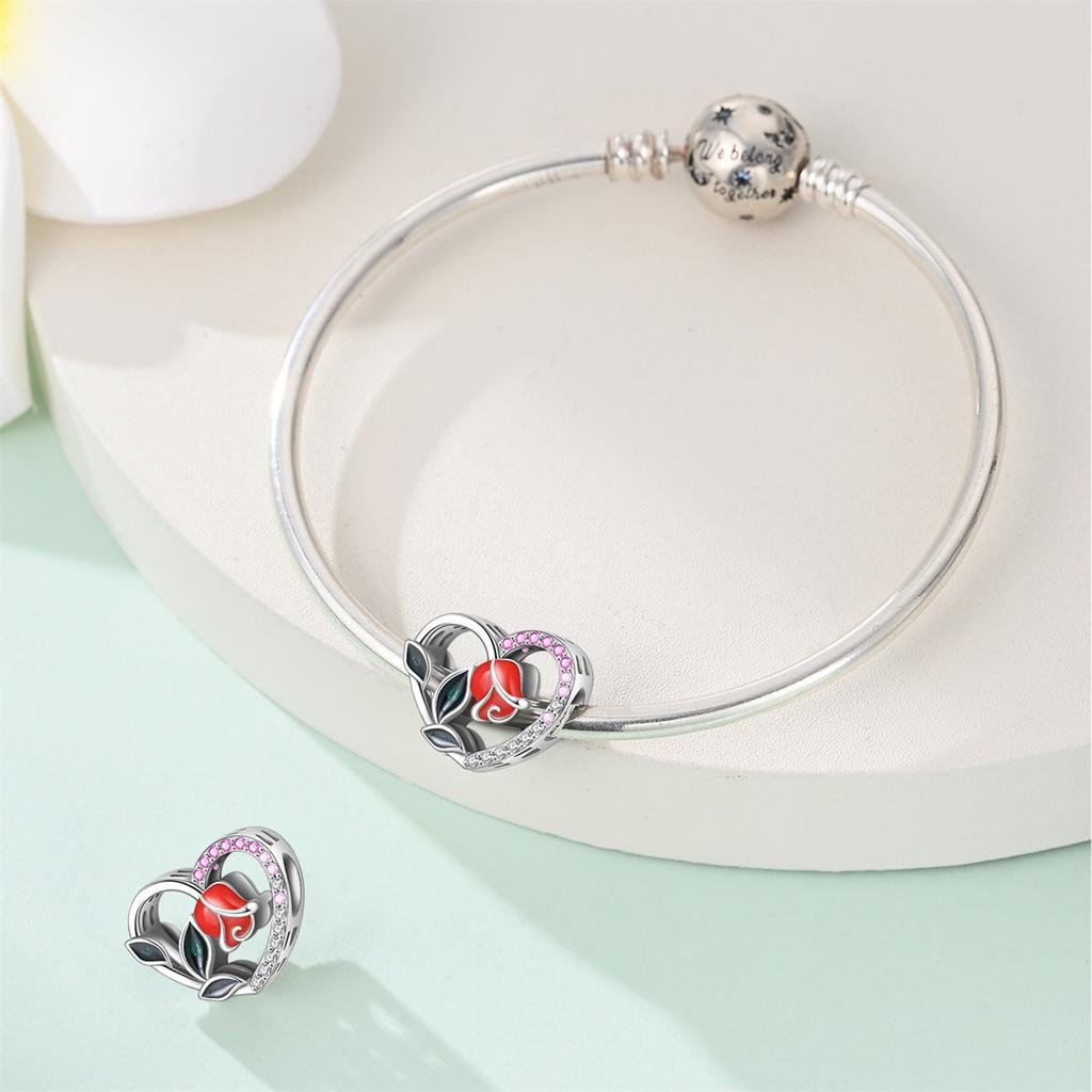 DIY Heart Charm Pendant Beads For Handmade Necklace Bracelet Jewelry Making Accessories