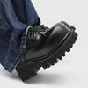 Thick-soled Derby shoes men's invisible inner height increase cm shoes big head round head shoes-J