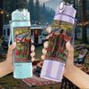 1PC Colorful Pattern A B 750ml sports water bottle leakproof straw lid outdoor office home