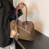 New Leopard Stitching Tote Bag Fashion Retro Matte Large-capacity Handbag Daily Commuter Shoulder Bag
