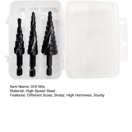 Спиральные сверла высокой твердости, 3 шт., острые спиральные шестиугольные сверла с шестигранной ручкой, сверло «Пагода», комбинированный набор для мастерской