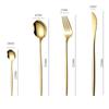 24PCS Cutlery Set Stainless Knife Fork Spoon Flatware Tableware Set Gold Gift Box Portable Dinnerware Dishwasher Kitchenware