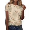 Women's Fashion Casual Printed Round Neck Short Sleeved T-Shirt Top T-Shirt Top Top