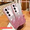 KEYSION Роскошный блестящий чехол с покрытием для VIVO V29 5G, прозрачный мягкий ТПУ, противоударная задняя крышка для VIVO V29 5G