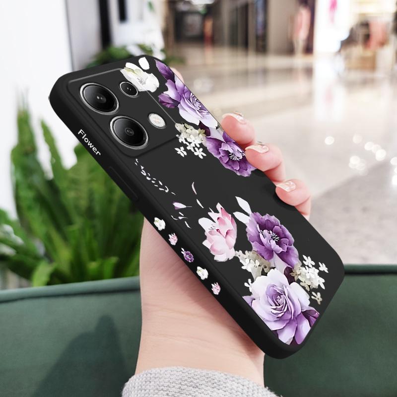 Красивый чехол для телефона с пионами для Xiaomi Redmi Note 14 13 12 12S 11 11S 10 10S 9 9S Pro Plus 4G 5G Жидкий силиконовый чехол