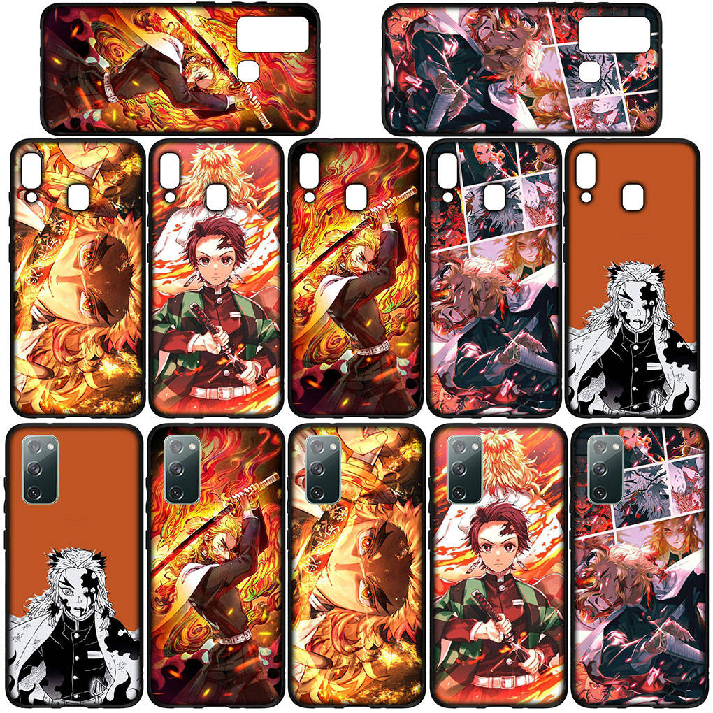 Чехол для телефона Samsung Galaxy S24 S23 iPhone 15 14 Xiaomi Redmi Note 13 12 11 8 10 9 Pro Max X XR OPPO A15 Huawei Rengoku Kyoujurou Demon Slayer Cover