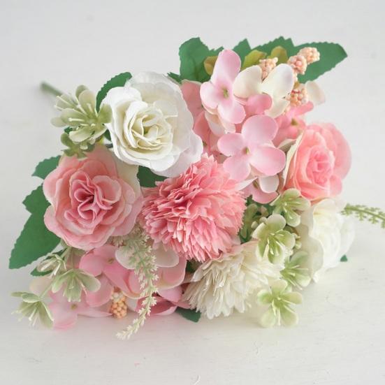 Искусственный цветок розы со стеблем, реалистичный центральный элемент для домашнего офиса, свадебный искусственный