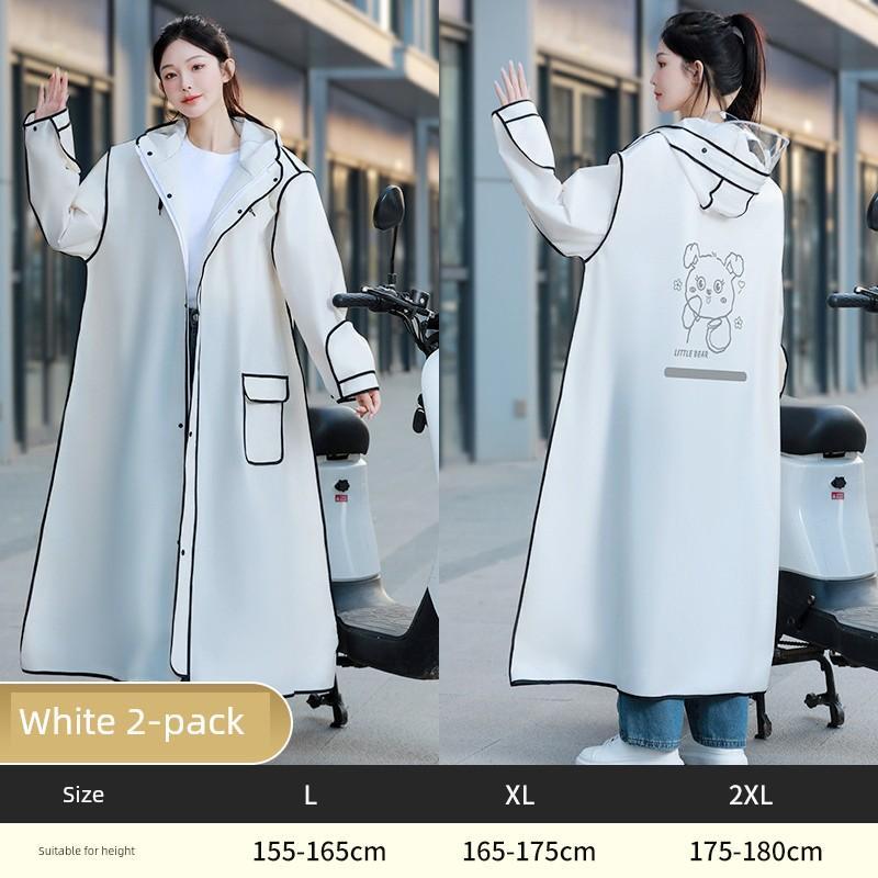 Electric Scooter Raincoat for Women, One-Piece Long Style, Full-Body Storm Protection, Adult Outdoor Riding Rain Poncho for Students