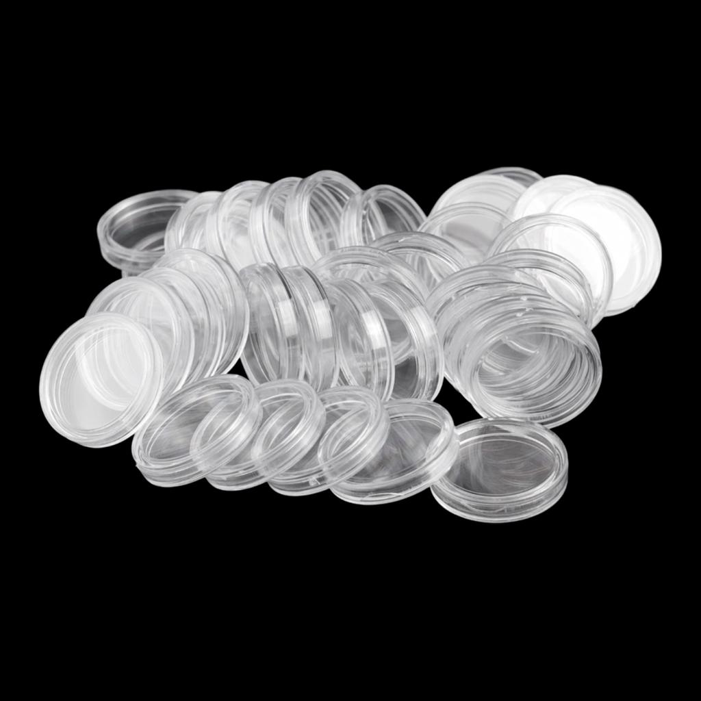 Coin Capsule Protection Supplies 100pcs Containers 23mm Plastic Holders