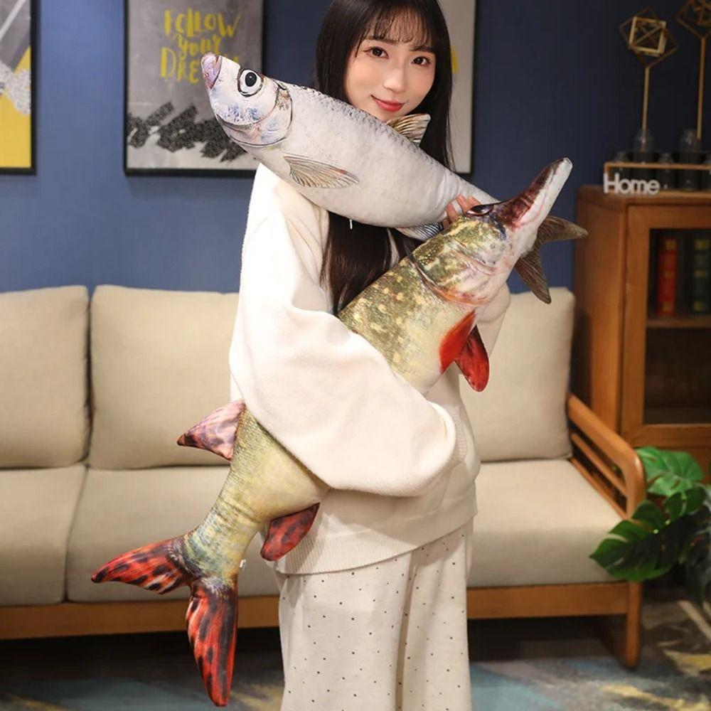 Perch Cartoon Fish Plush Toy Stuffed Fish Anime Pillow Dolls Simulation Fish Plush Pillow Bedroom