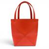 Very Good LOEWE Handbag Puzzle Fold Tote Mini 2WAYShoulder Bag Red Shiny Used