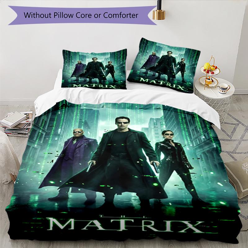 3pcs Matrix Bedding Set Duvet Cover Closure Includes 1 Duvet Cover & 2 Pillowcases, Soft and Comfortable for All Seasons.