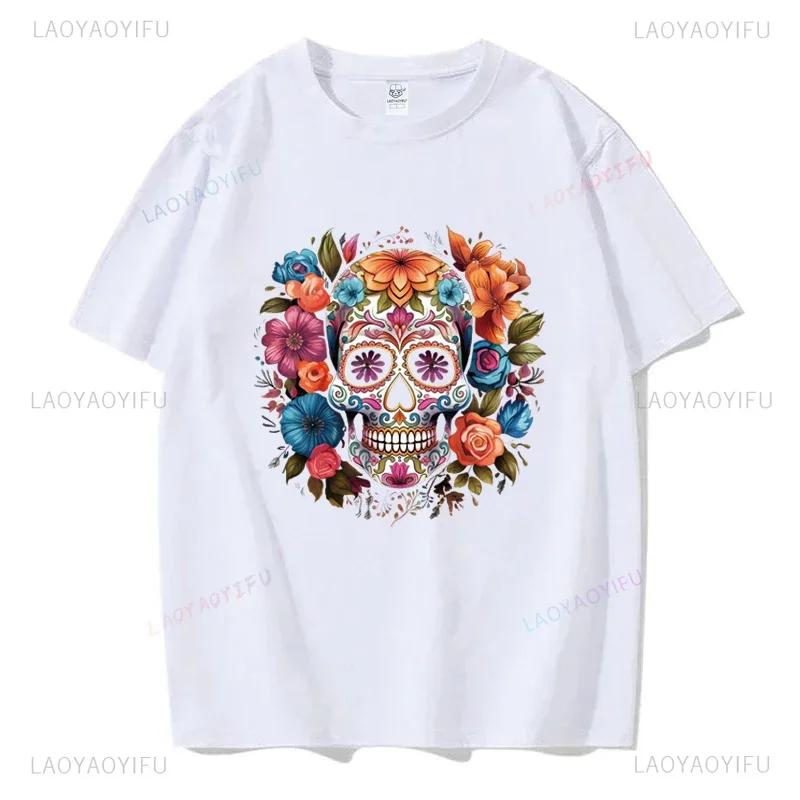 Мексиканский День мёртвых ''DÍA DE LOS MUERTOS'' Футболка с принтом Мужская графическая футболка Повседневные удобные футболки на лето Женская одежда
