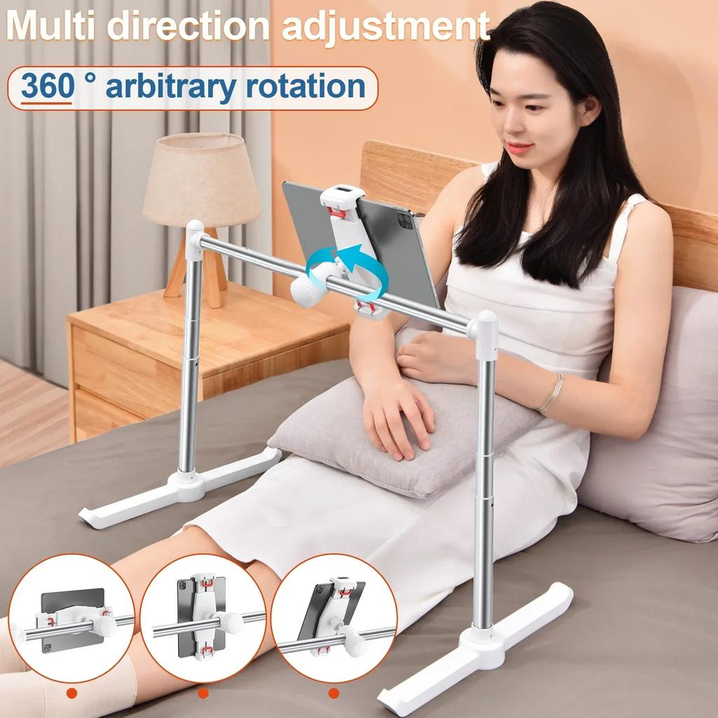 Oatsbasf Bed Sofa Phone Holder Foldable Tablet Pad Stand Desktop Angle Height Adjustable Bracket Lazy Bracket Phone Clip Holder
