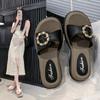 2025 Spring and Summer New Slippers Women's Casual Shoes Muffin Sole Medium Heel Flat Low Medium Heel High Heel Sandals Slippers Women's Single Shoes