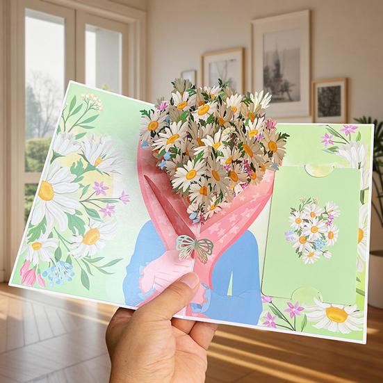 Складная 3D поздравительная открытка с конвертом, ручная работа, декоративная, подарочная открытка на день рождения, раскладывающаяся открытка с праздничными благословениями