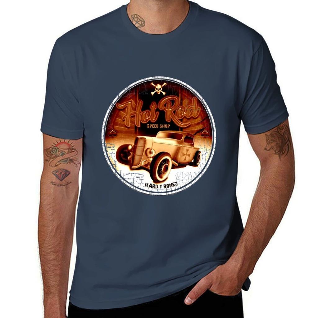 Hot Rods Speed Shop TShirt Basic Daily Outfit Short Sleeve Tee