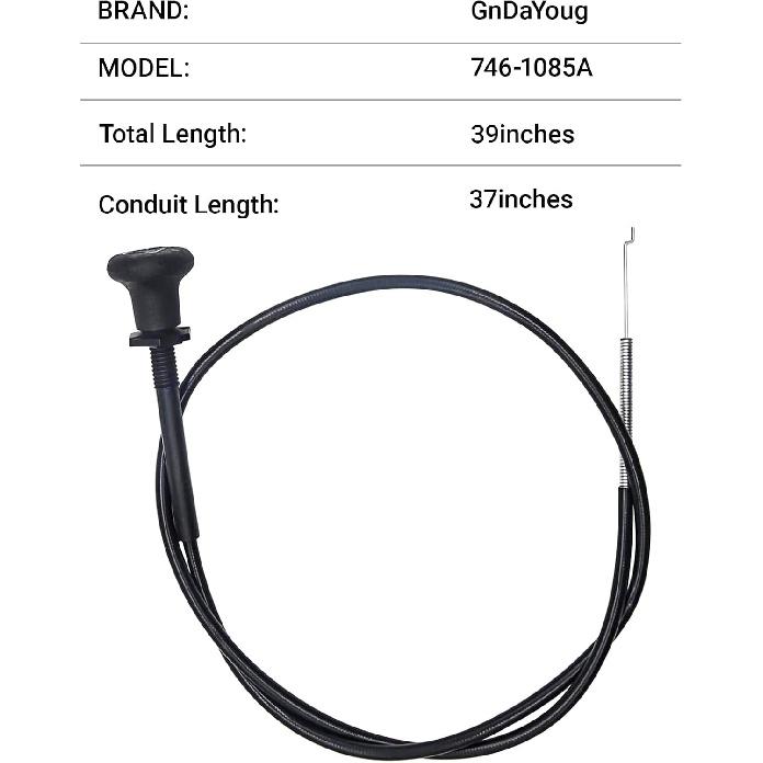 946-1085A Choke Control Cable Replacement for MTD Cub Cadet Troy-Bilt 746-1085 946-1085A 746-1085A Lawn Mower Parts - Fits LT1042 LT1045 LT1046