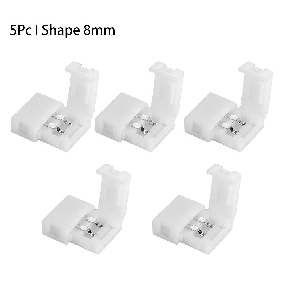 1/5/10Pcs New Clip-on Coupler Solderless 2Pin PCB LED Strip Connector 8mm 10mm