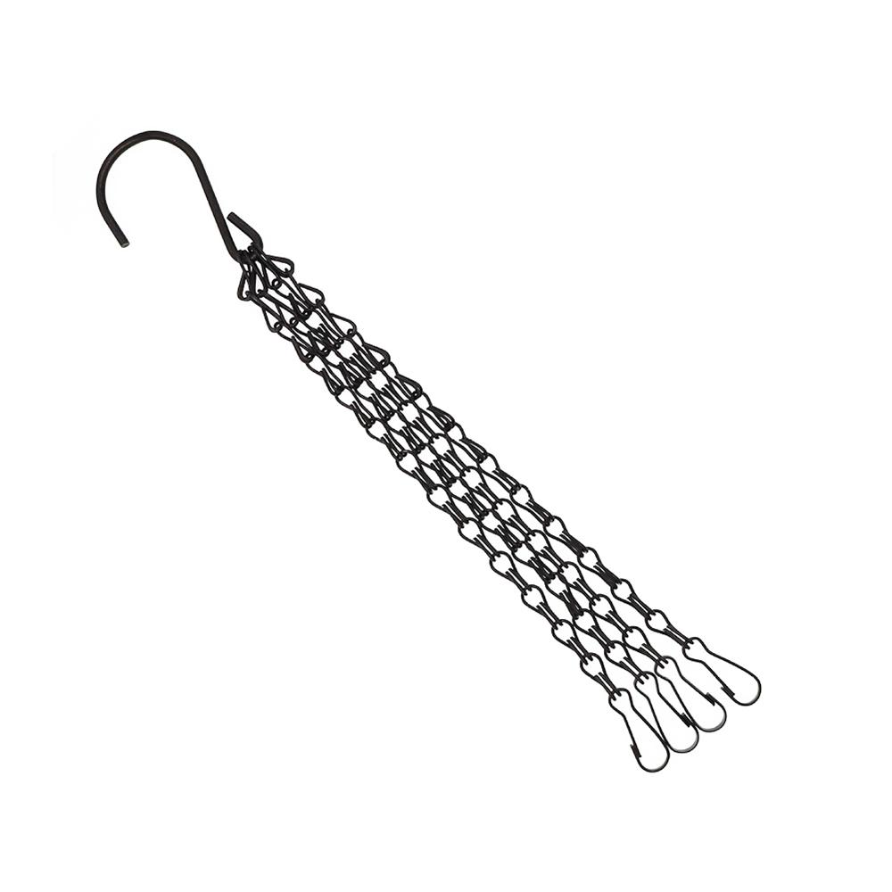 14" Hanging Basket Black/Silver Replacement Plant Hangers Hanging Chain Replacement Chains 4 Strand