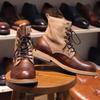 Классические модные рабочие ботинки Британский стиль Ботинки Dr. Martens Ami Kaji повседневные с круглым носом ретро платформа короткие ботинки высокие мужские
