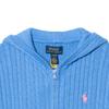 Детский свитер Polo Ralph Lauren однотонный с капюшоном, длинным рукавом и застежкой-молнией, цвет порт-синий 313916533-009