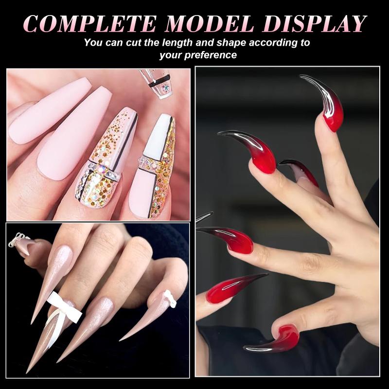 Eagle'S Talon 120/140 Pcs Short Curved Stiletto False Nail Tips Clear Soft Fake Nails Extensions For Diy Nail Salon Manicure