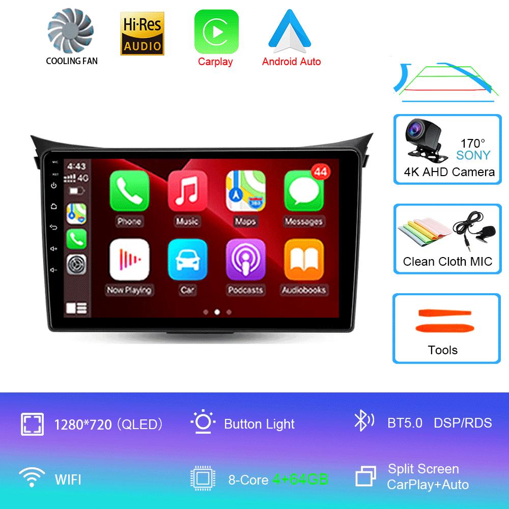 Автомагнитола Android 14 Мультимедийный плеер для Hyundai I30 Elantra 2012 2013 2014 2015 2016 Carplay Auto GPS Навигация Стерео