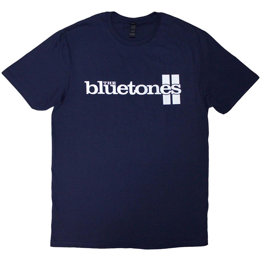 Унисекс футболка The Bluetones: Логотип в полоску (Темно-синий) (большой)