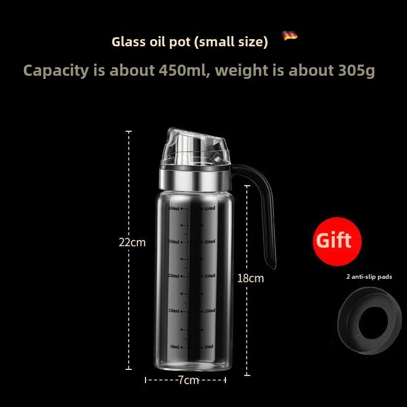 Герметичная стеклянная бутылка для масла, автоматическое открытие и закрытие масляного бака, измерительная кухонная гравитационная бутылка для соевого соуса, кастрюля для уксуса