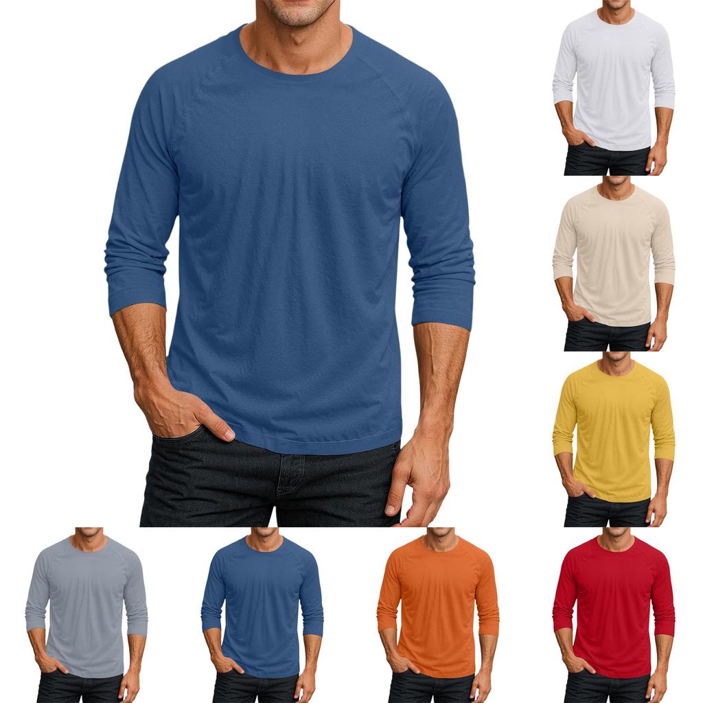 Мужской топ-футболка с круглым вырезом и рукавами-плунжерами