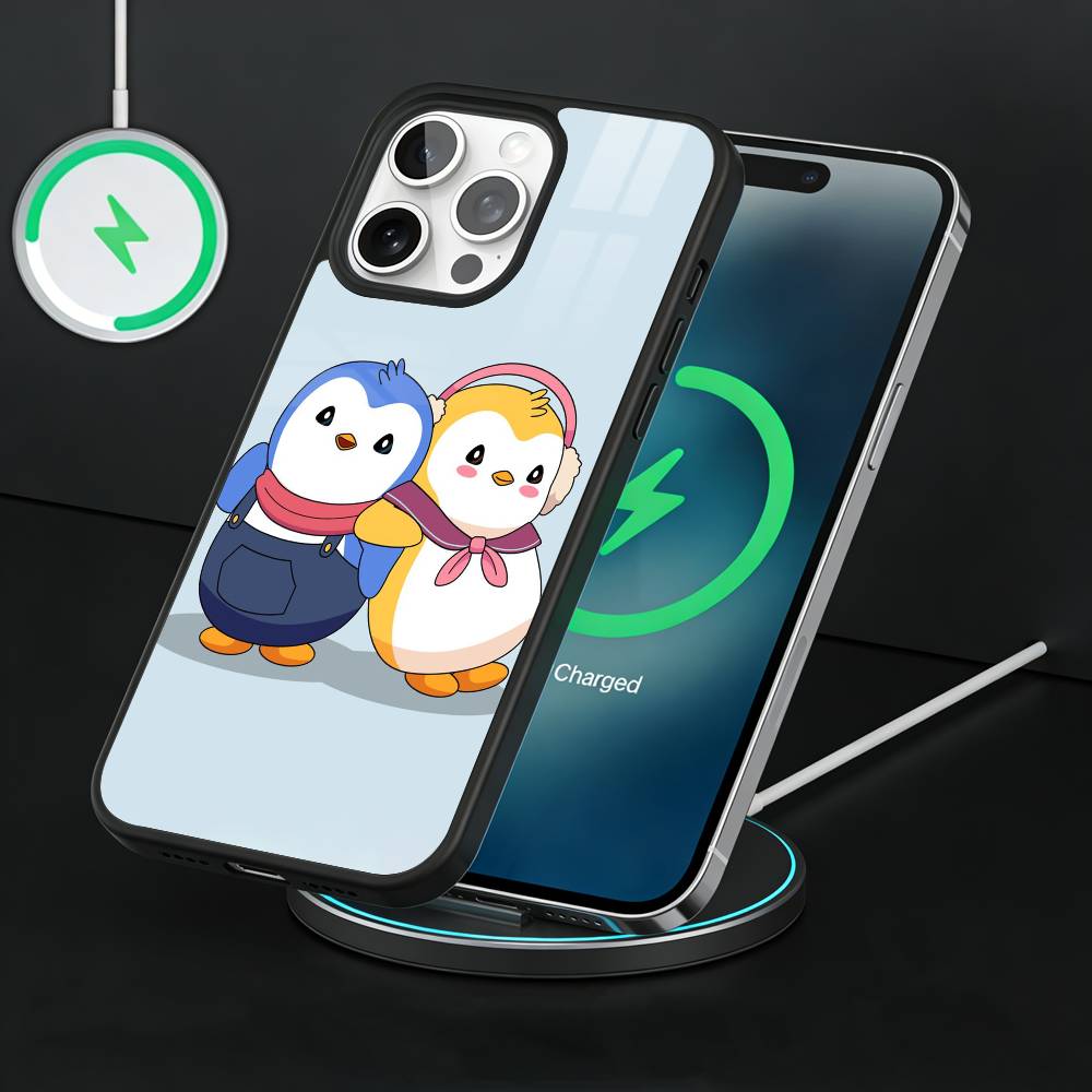 Cute Pudgy Penguin Phone Case For iPhone17,16,15,14,13 Plus,Pro Max Magnetic For Magsafe Wireless Charging