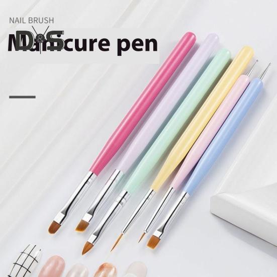 Набор кистей для дизайна ногтей Набор кистей для рисования на ногтях для геля, акрила, детализации, точек, эргономичные ручки, инструмент для нанесения точек на ногти для начинающих и профессионалов