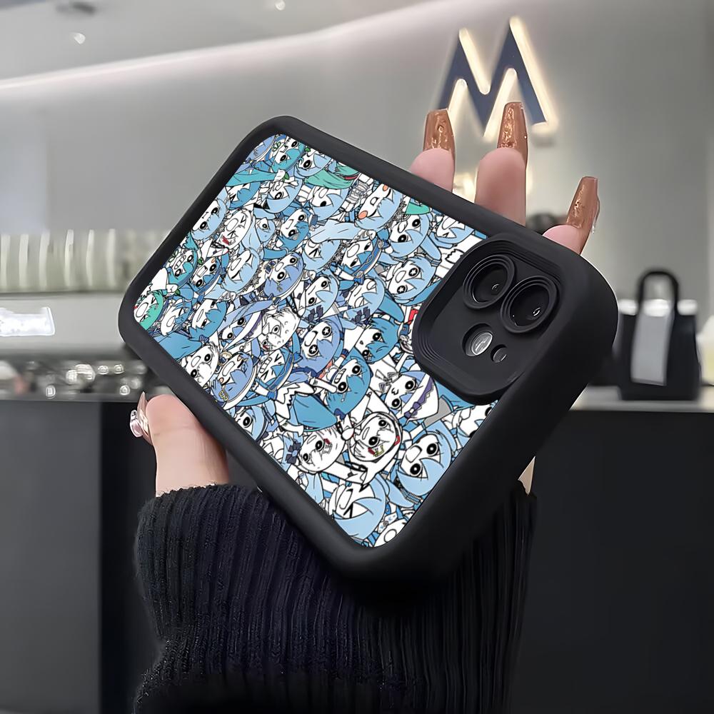 Милый Чехол Для Телефона Kawaii M-mikuES Для IPhone Air 17 Pro Max 16 E 15 14 Pro Max 13 12 11 Mini Plus Мягкий Силиконовый Черный Чехол