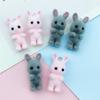 Подвеска в виде кролика из цветной смолы для изготовления ювелирных изделий, мягкое украшение в виде животного для браслетов, ожерелий, сережек, брелоков