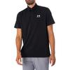 Under Armour Icon Удобная мягкая спортивная рубашка поло с коротким рукавом с логотипом бренда, мужская черная 1386608-001