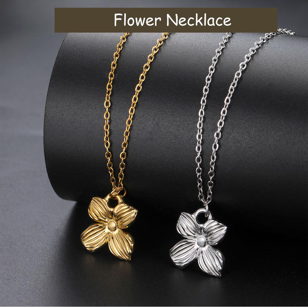 Cazador Stainless Steel Flower Pendant Necklace for Women Gold Color Jewelry 2026 Trend Chain On The Neck Birthday Gift