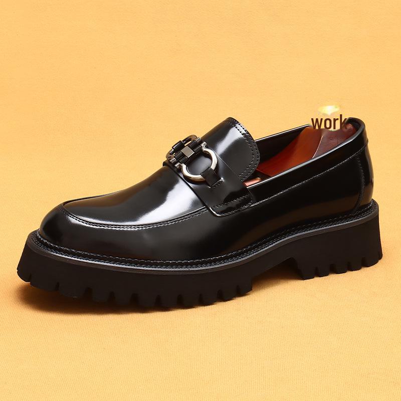 [Распродажа] Мужские деловые повседневные мокасины из коровьей кожи - британские слипоны на толстой подошве