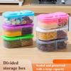 2-секционная герметичная банка для зерна, кухонная коробка для хранения фруктов и овощей, пищевая герметичная пластиковая коробка для специй, дорожные ланч-боксы