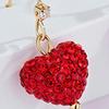 1 Pair Women Hook Earrings Artificial Crystal Red Heart Glitter Pendant Dangle Earrings Jewelry Gift