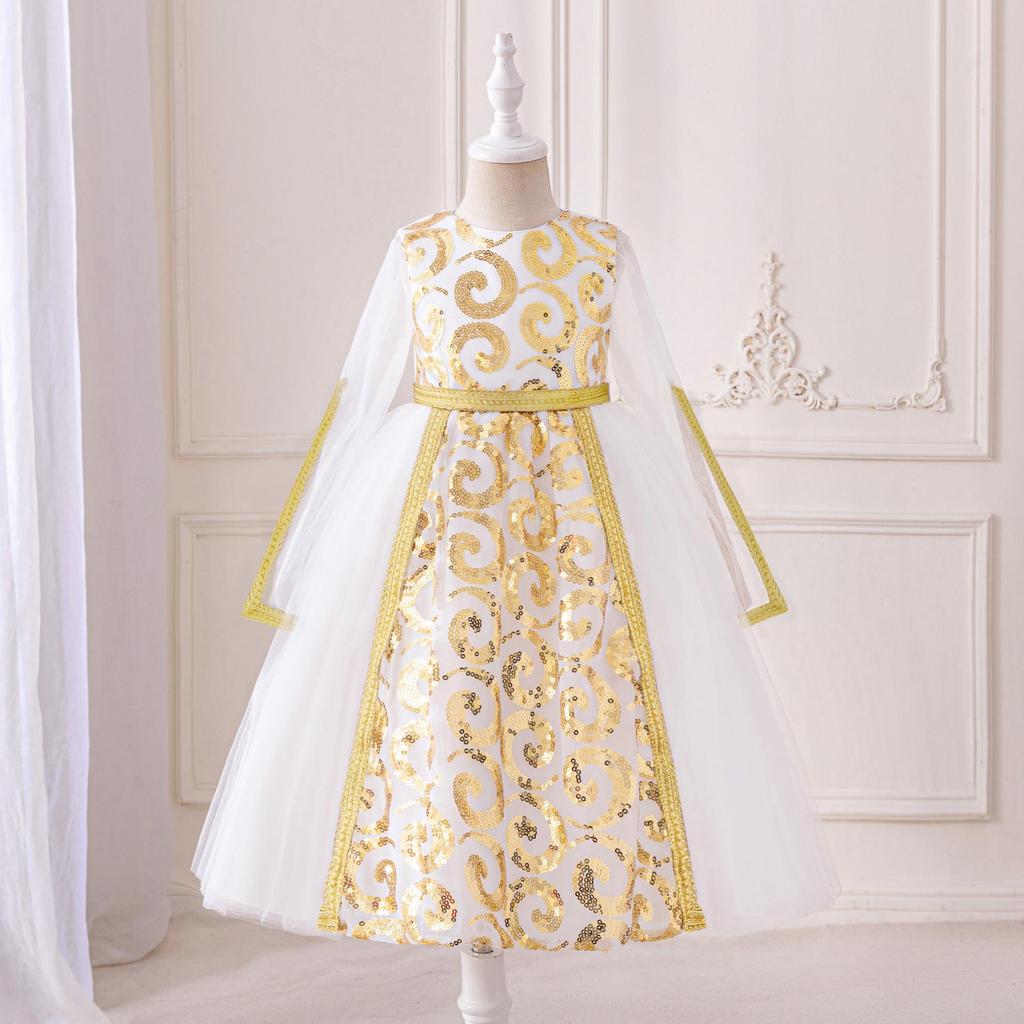 Платье принцессы с цветочным принтом в ближневосточном стиле для девочек