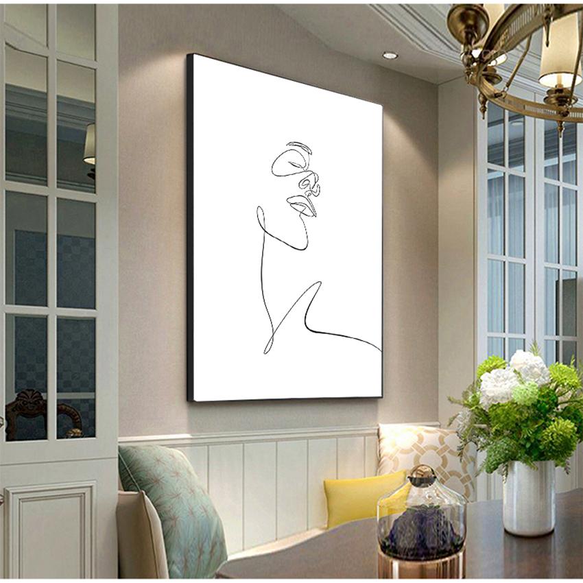 Настенные картины для декора гостиной, абстрактные линии поцелуя, боди-арт, скандинавские принты и принты, настенное искусство на холсте