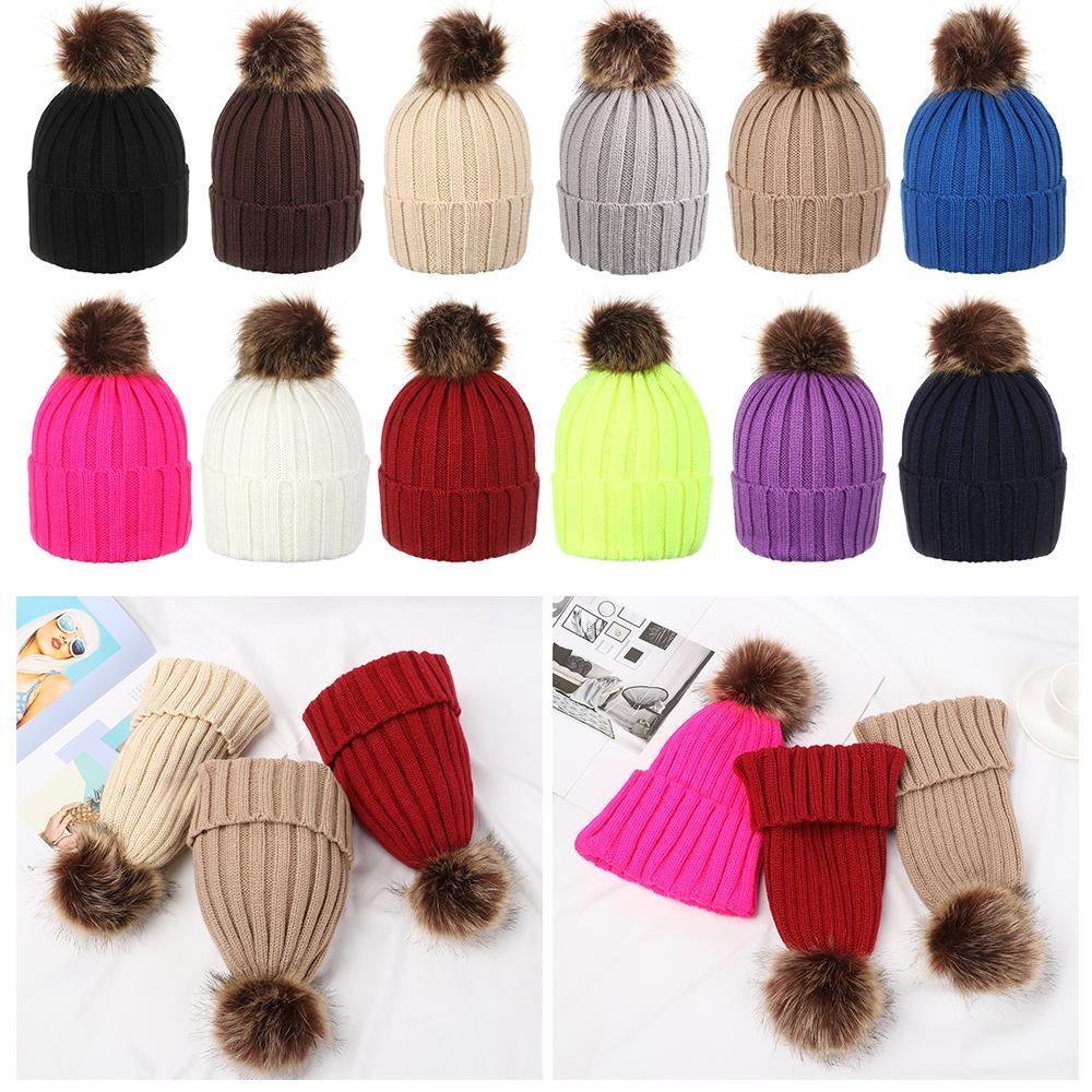 Ladies Women Soft Thick Ski Hat Beanie Cap Winter Cap Knitted Hat
