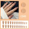 24 Pieces Solid Color Simple Nail Art, Advanced Sense Unloading White 24 Pieces Nude Black White Red Wearing Nail