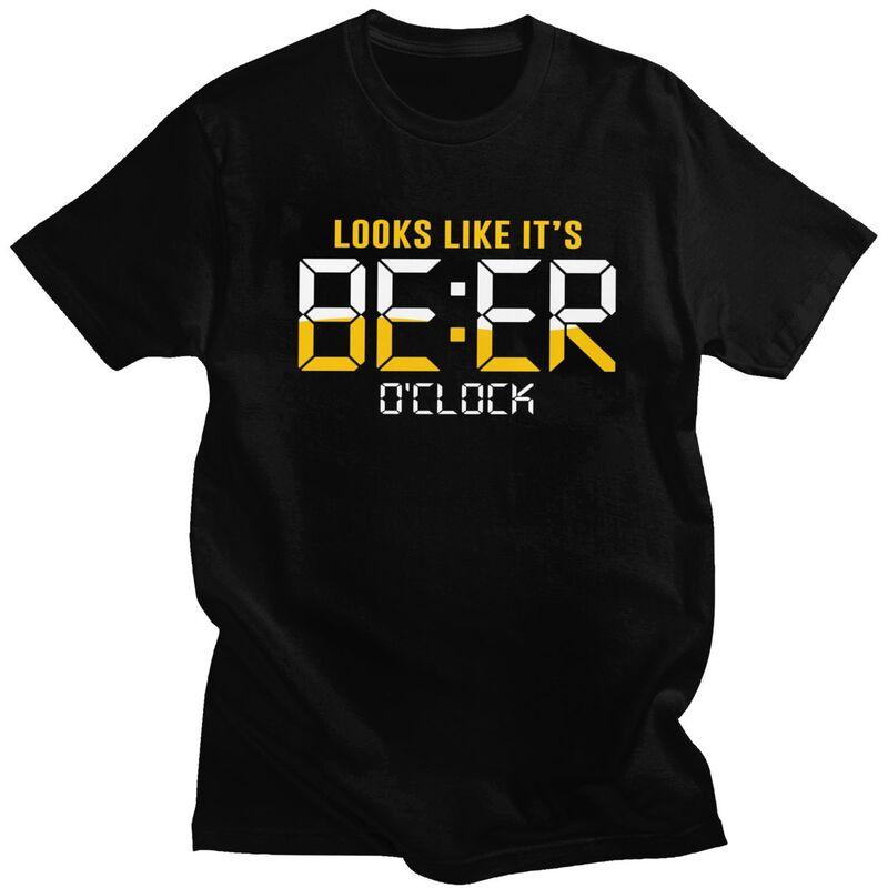 Custom Looks Like Its Beer Oclock T Shirt for Men Pure Cotton Tshirt Leisure Tees Tshirts Slim Fit