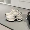 Height-increasing Cross Flower Platform Shoes Women's Spring New Breathable Running Shoes Casual Sports Shoes