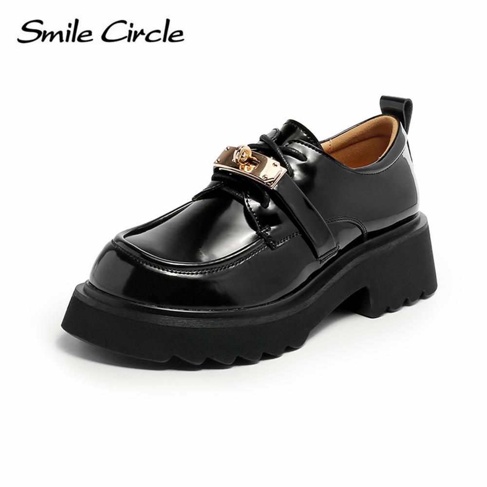 Женские лоферы из натуральной кожи, кожаные туфли на шнуровке с металлическим замком и пряжкой, черные женские туфли на плоской подошве с толстой подошвой