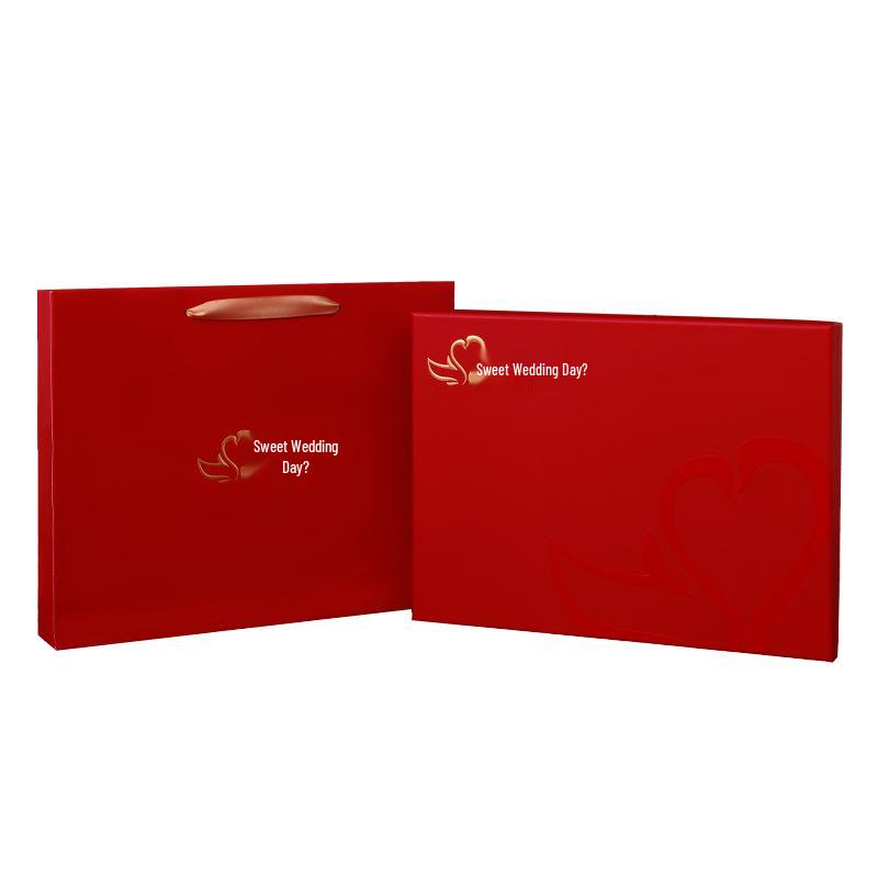 Predestined Match: Bamboo Leaf Jacquard Ice Silk Pajama Set In Festive Red - Autumn/Winter Collection